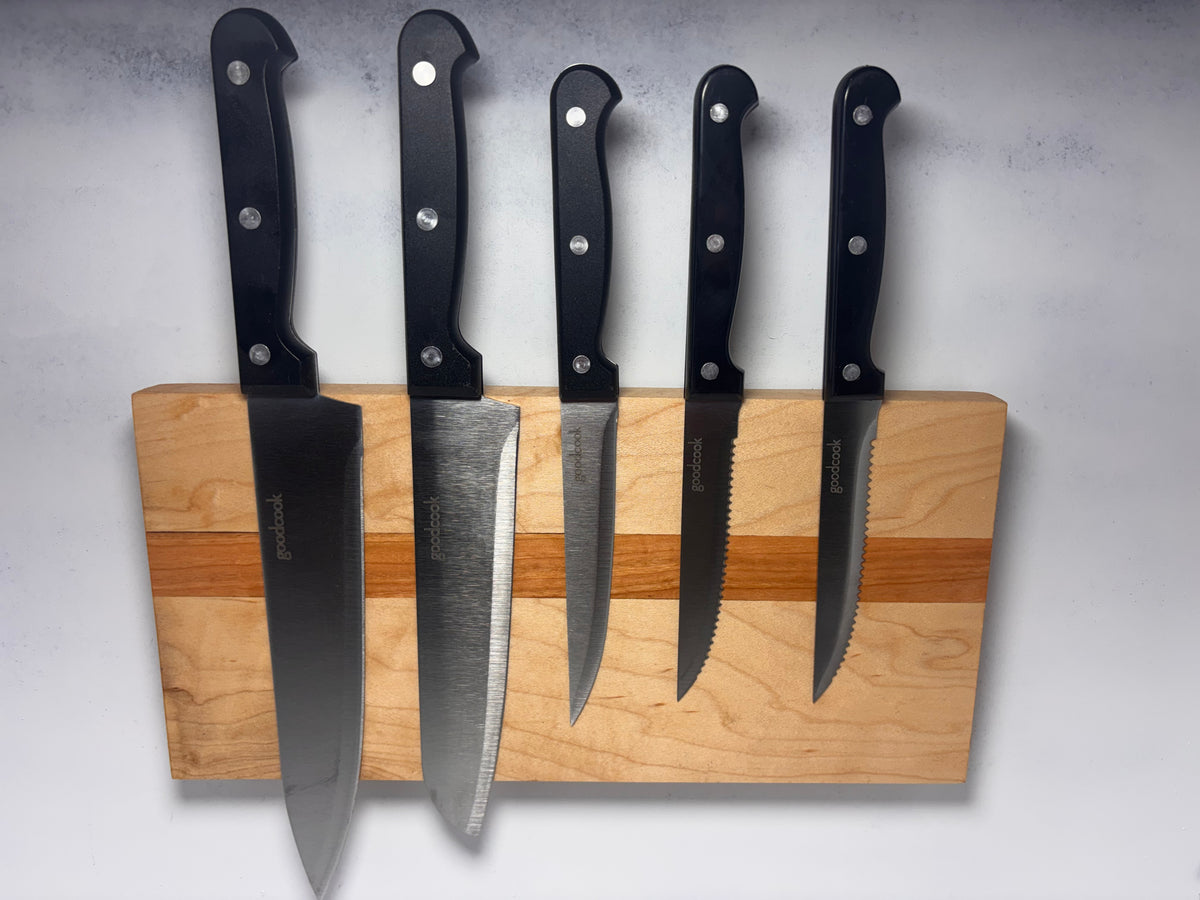Hanging magnetic knife block