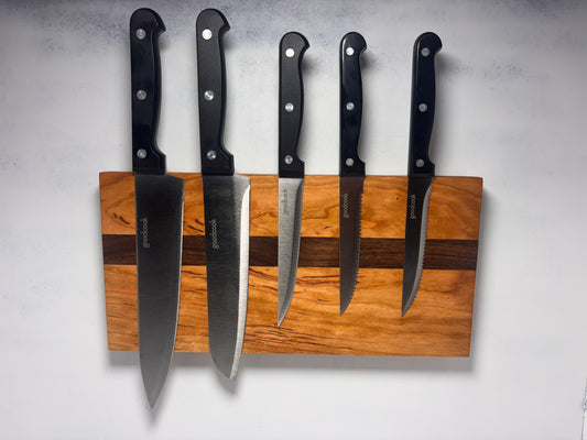Hanging magnetic knife block